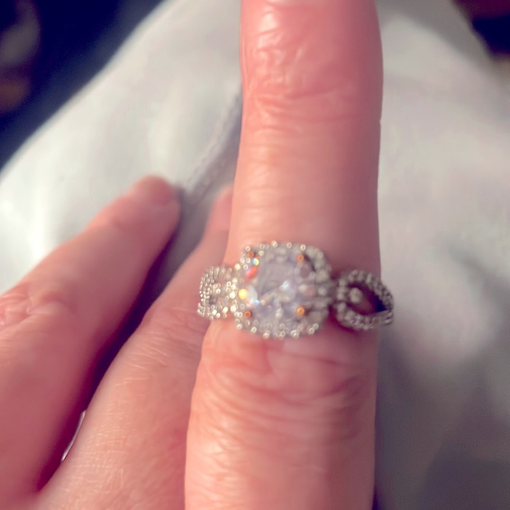Sterling silver CZ wedding ring